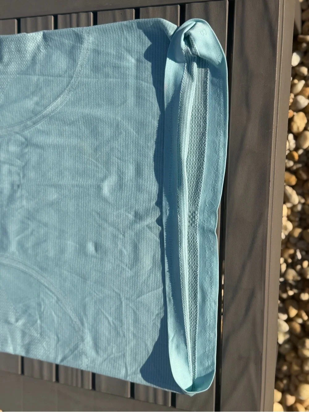 lululemon Swiftly athletica Light Blue V-Neck Short Sleeve Tee
